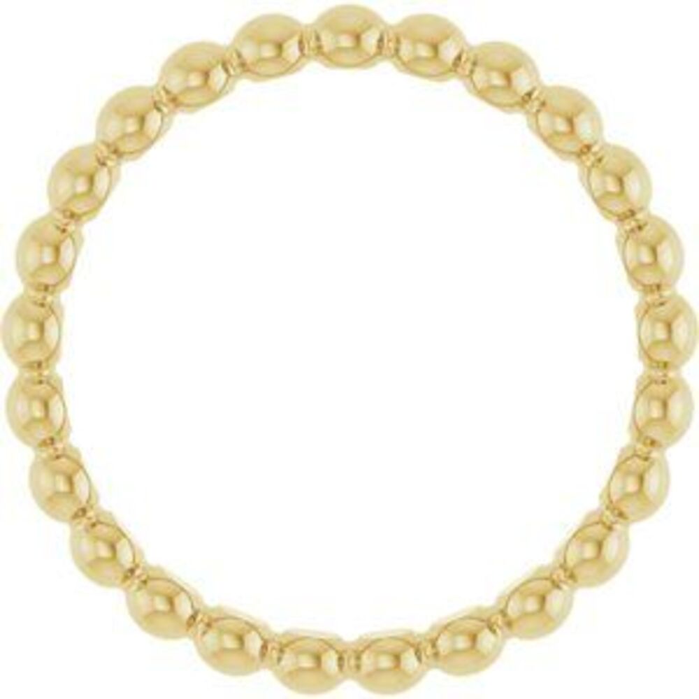 14k Yellow Beaded Stackable Ring - image 2